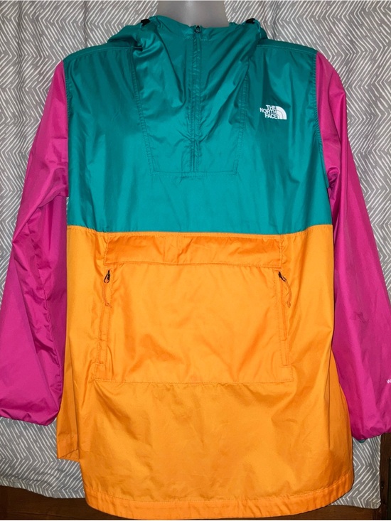 The North Face Jackets & Blazers - the north face fanorak windwall orange pink green Size L